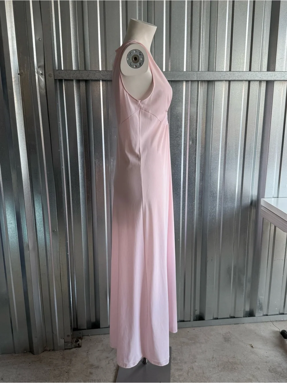 Vintage Pink Embroidered Nightgown Maxi Dress Loungewear Medium - Picture 3 of 7